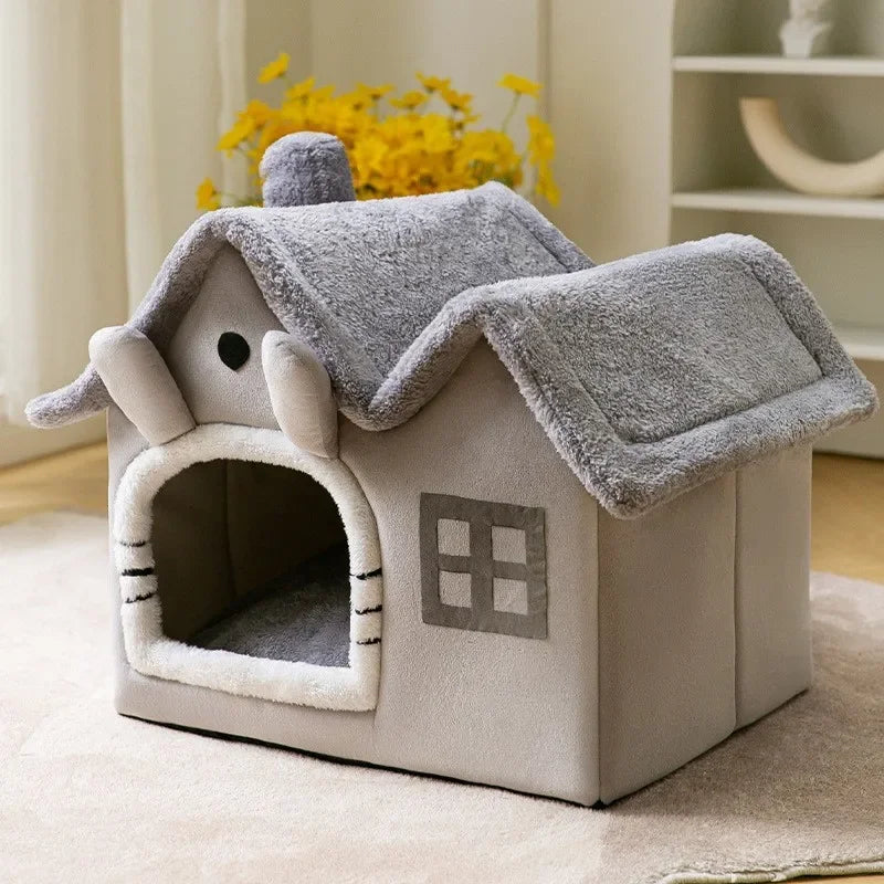 Foldable Winter Cat & Dog Cave Bed