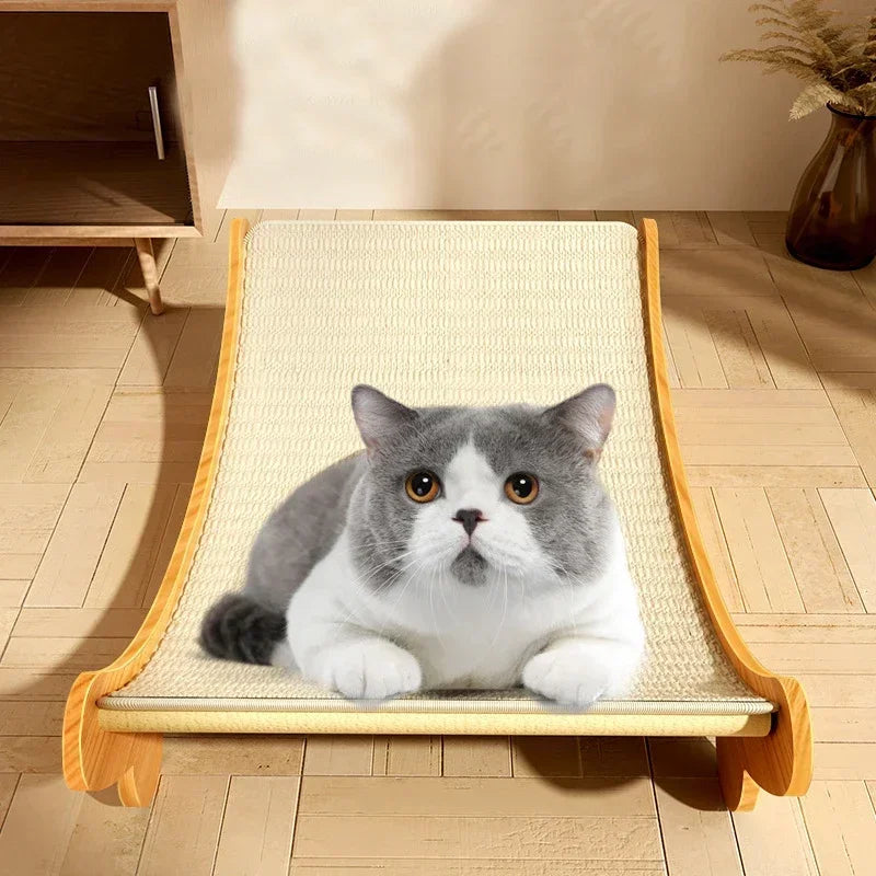 Wooden Cat Scratching Recliner