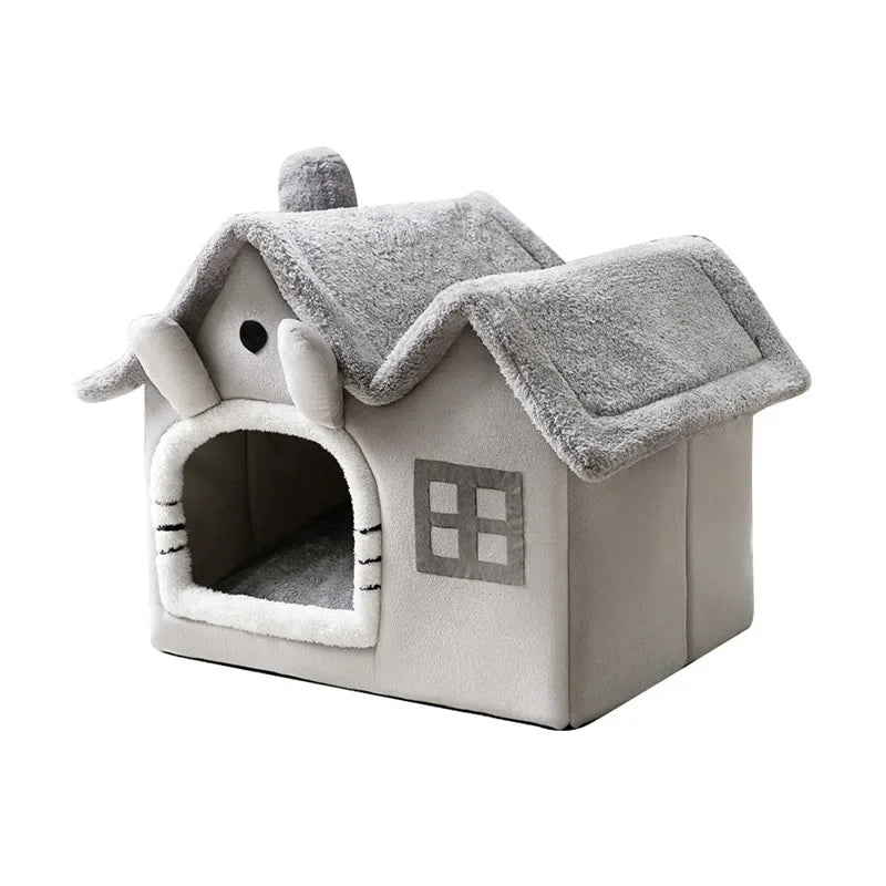 Foldable Winter Cat & Dog Cave Bed