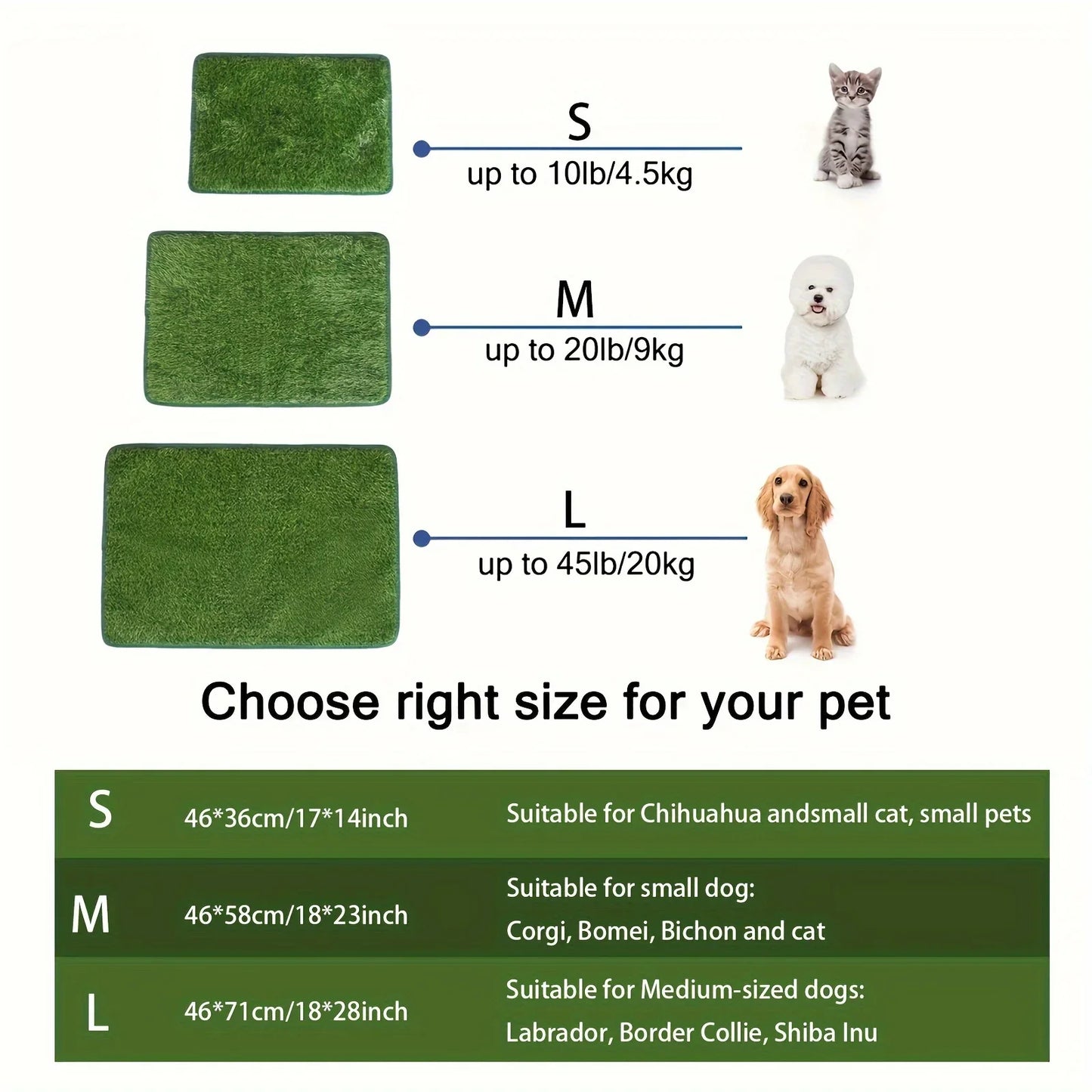 Washable Dog Grass Training Mat