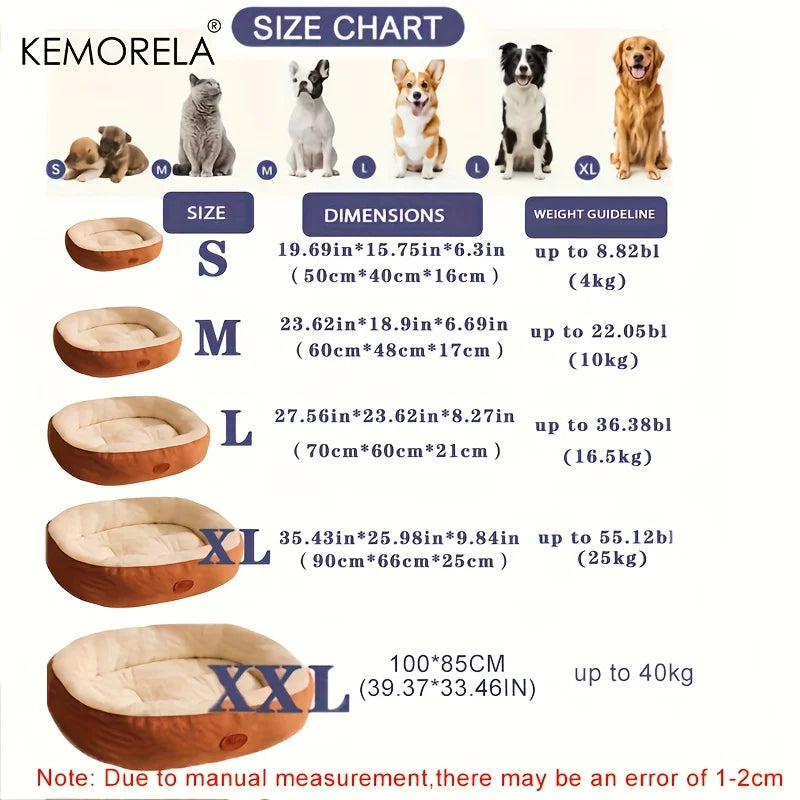 Plush Oval Pet Bed