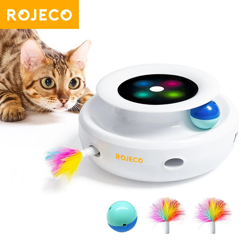 2 in 1 Smart Cat Automatic Feather Fun Ball Toy