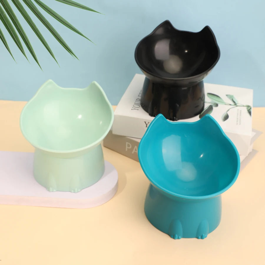Elevated Anti-Tip Cat Feeding Bowl