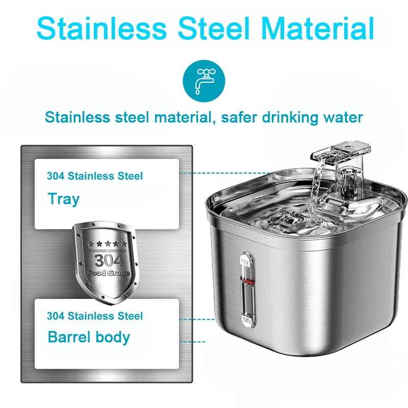 Stainless Steel Cat Water Fountain