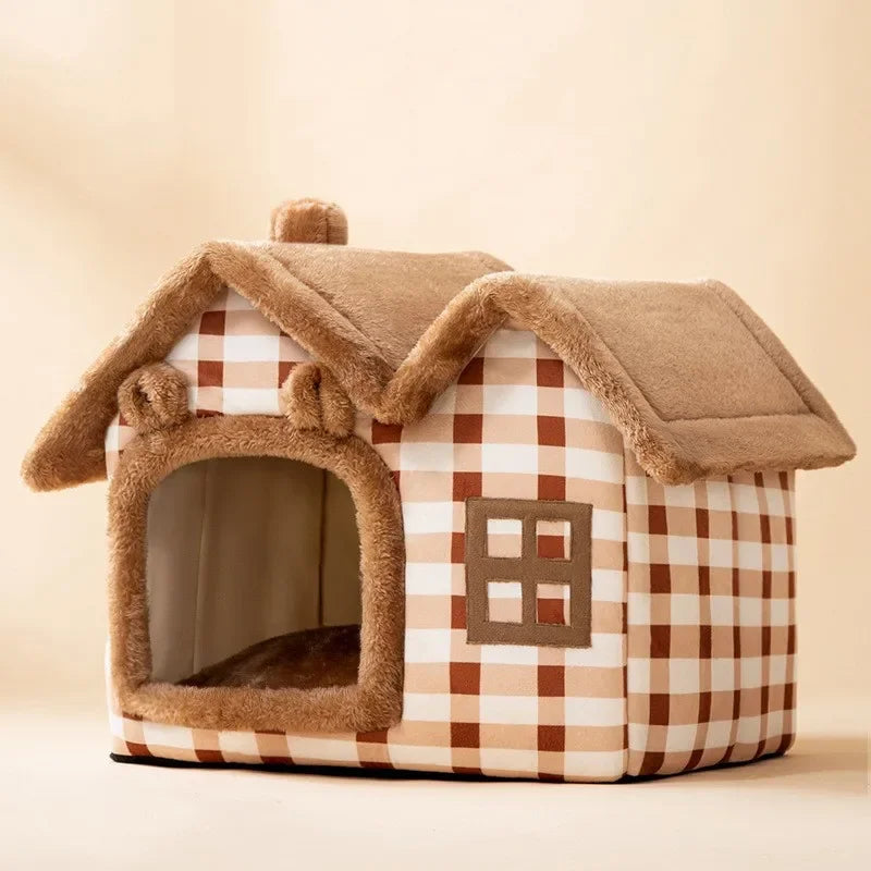 Foldable Winter Cat & Dog Cave Bed