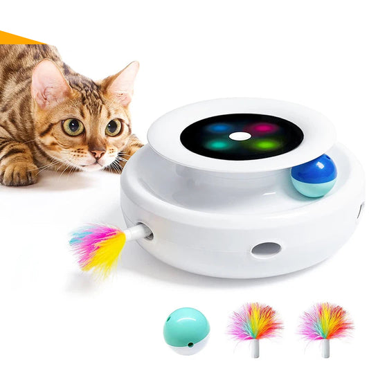 2 in 1 Smart Cat Automatic Feather Fun Ball Toy