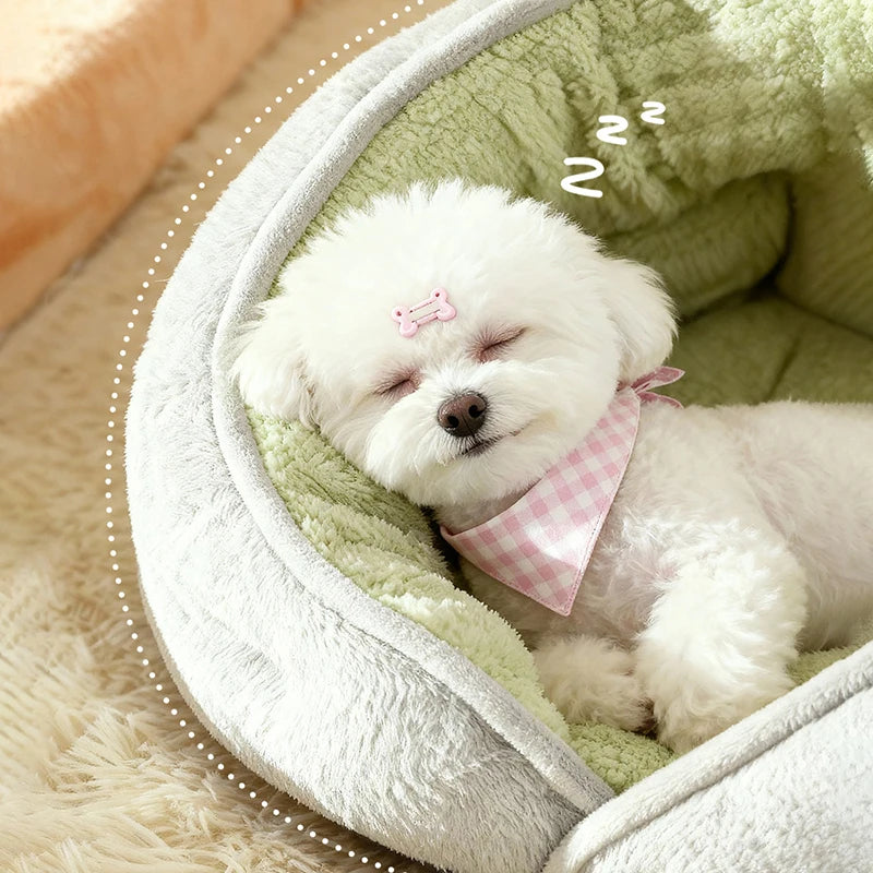 Thiened Wrapped Plush Small Dog Sofa Bed
