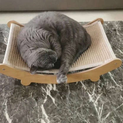 Wooden Cat Scratching Recliner